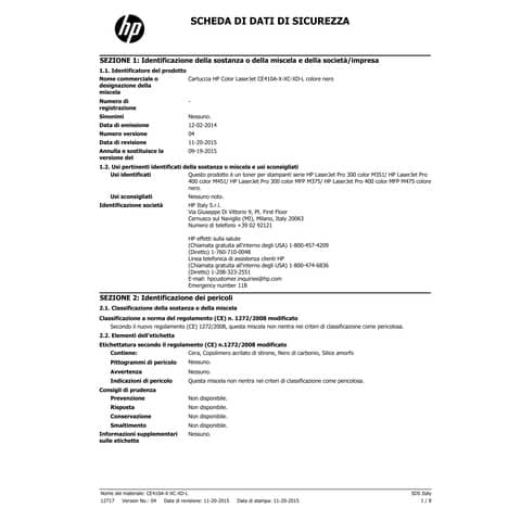 Toner 305A HP nero  CE410A